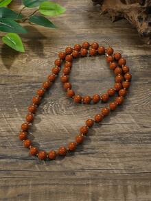 1 件波西米亚风格圆形几何亚克力珠绳结女式多层长项链，百搭礼物 - 長款打結珠子項鍊 - 查看 15