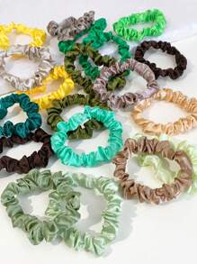 40 Peças Conjunto Elegante Minimalista de Cor Sólida, Estampa de Leopardo, Scrunchies Florais, Suporte Versátil de Coque, Acessórios de Cabelo Decoração de Moda Multicolorida para Elásticos de Cabelo Feminino, Acessórios de Cabelo, Casual