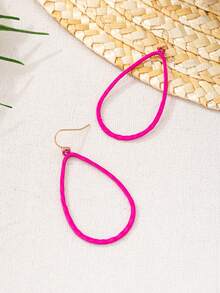 1 对时尚夸张超大镂空水滴形耳环