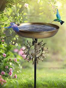 1pc Garden Metal Bird Bath, Removable Cast Iron Decorative Bird Bath With 5 Claw Base, Outdoor Hummingbird Feeder, Metal Tray And Water Bowl, Bird Food Tray, Durable Metal Construction, Suitable For Garden, Yard, Patio And Lawn, Yard Garden Decoration, Fall Decoration, Halloween, Thanksgiving, Christmas, Perfect Gift For Bird Lovers