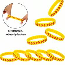 12/24pcs Baseball Silicone Wristbands, Wireless Sports Bracelet, Rubber Wristband Waterproof & Elastic, Suitable For Players, Sports Gifts, Great Gift For Baseball Team