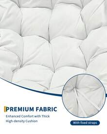 Studyset Outdoor Rocking Chair,Oversized Comfy Patio Chair Oversized Wicker Lounge Chair With Cushion And Metal Frame,Patio Rattan Egg Rocker For Balcony Backyard Porch Bedroom - 白色 - 查看 5