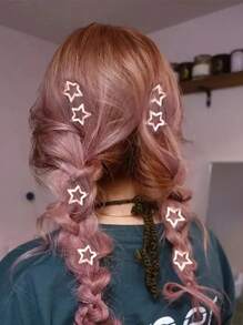 Multi-Color Elegant Silver Star Hair Clips, Side Bang Clips, Five-Pointed Star BB Hair Clips, Sweet Fringe Clips, Fashion Versatile Hair Accessories