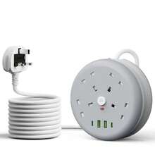 New Multifunctional Power Board/Power Socket/Strip Plug, Equipped With 4 Power Sockets, Matched With (2 USB-A) (2 TYPE-C), 2m/6FT Power Cord/Automatic Short Circuit Protection Function/Suitable For Home, Office, Kitchen, Garage, Outdoor.