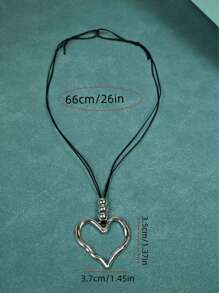 1 Stück lässige, vielseitige Halskette mit Herzanhänger aus Legierung für Damen