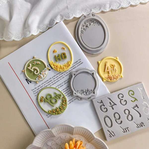 1 Pc/2 Pcs Oval Frame Vintage European Style Decorative Frame, Silicone Mold For Embossed Flower Border Photo Frame, Fondant Cake Decorating Chocolate Mold