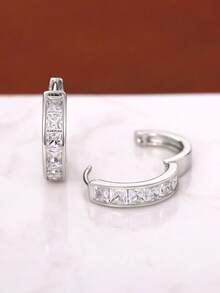 1 Par de Brincos de Zircônia Cúbica da Moda, Presente de Joias para Mulheres em Aniversário de Casamento, Festa de Noivado, Dia dos Namorados