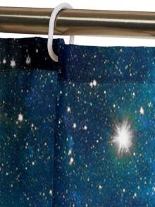 1pc/4pcs Starry Night Sky Print Bathroom Decor Set, Includes Waterproof Shower Curtain With 12 Hooks, Anti-Slip Rug, U-Shaped Mat, Round Toilet Seat Cover, Multi-Functional Bathroom Ensemble Bathroom Accessories Back To School