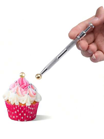 1pc Sprinkle Pen, Pearl Grabber, Sugar Bead Pick-Up Tool, Dragee Holder With 4-Prong, Edible Candy Catcher With 4 Claw For Cake, Cupcake, Ice Cream Baking Decoration