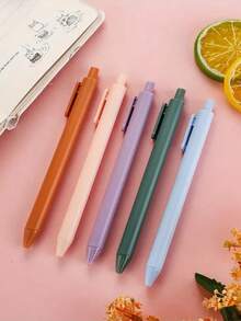 Macaron Colored Ballpoint Pens, 0.5mm Retractable Pens For Students, Exam, Fast-Drying Signature Pens, Black Ink, School Supplies,Back To School - Multicolor - View 7