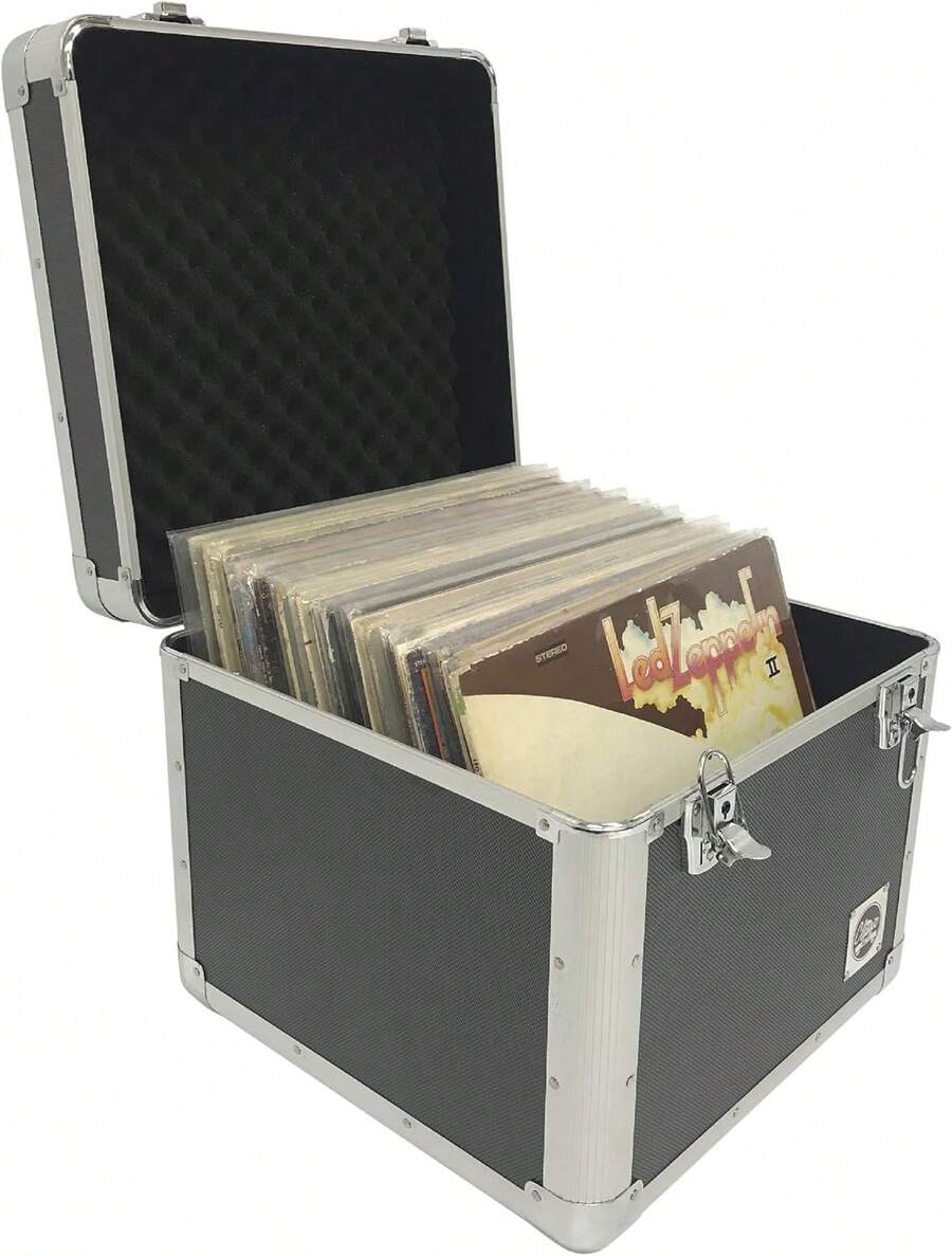 Classic Acts Vinyl Record Album Storage Case – Aluminum LP Record ...