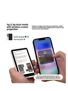 Tangle-Free Selfie Remote Control Wireless MagSafe Selfie Monitor Screen For IP & Android, 1800mAh With Wireless Remote, 3-Level Brightness & Wide Screen Mode, Using Phone Rear Camera For Selfie Vlog No Delay Live Stream Mother's Day Birthday Gift - White - View 2