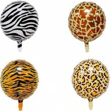 142pcs Jungle Theme Balloon Arch Kit, Green & Brown Balloons With Animal Print, Palm Leaves, For Tropical Birthday Party, Baby Shower Decoration