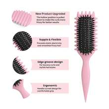 1 包卷发梳，2025 年最新款野猪鬃毛卷发梳，造型梳，用于塑造和定型卷发