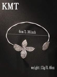 KMT 1 Stück Armreif mit Kupferblatt und Strass, stylischer, funkelnder Accessoire für Frauen