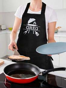 Custom Apron For Dad Father Men Women Custom Name Logo Chef Cooking Kitchen Apron Personalized Kitchen Waterproof Apron Custom Logo Picture Name Chef Cooking Apron Perfect For Mom Husband Girlfriend Boyfriend Father's Day Valentine's Day Mother's Day Birthday Anniversary Graduation Wedding Love Unique - Multicolor - View 4