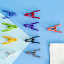 10pcs Colorful Metal Clips - Practical PVC-Coated Clips, Bag Clips, Food Packaging Clips, Food Sealing Clips, Clothes & Towel Drying Clips, Sock & Underwear Hanging Clips (Random Colors)