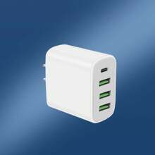 4-Port USB-C Wall Charger With Fast Charging Cube – Multi-Device Power Adapter Compatible With Iphone 16/15/14/13/12 Pro Max & More Suitable For Multiple People Charging, Multiple Devices Charging, Home Charging Needs, And Office Desks Phone Charger Multi-Port