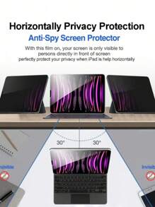 1pc - High Definition High Transparency, Anti-Scratch Anti-Drop, Full Screen Coverage, Strong Anti-Fingerprint, Sensitive Touch, Anti-Glare Tempered Glass Screen Protector, Privacy Protection Tempered Glass, Compatible With IPad Gift For Birthday, Family, Friends Anti-Spy, Pad Screen Protector, Pad Accessories