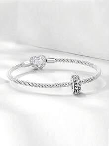 1 hạt charm thời trang phù hợp cho vòng tay, vòng tay nữ, đồ trang sức tự làm và trang phục hàng ngày, đồ trang trí phù hợp cho bé gái - Bạc - Xem 3