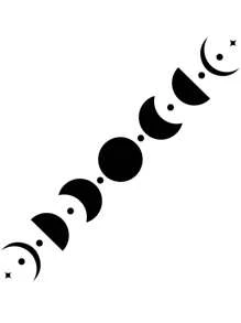 1 Pc Moon Phases Car Sticker, Lunar Chiaroscuro Mystical Witch Vinyl Banner Decal For Car Back Windshield, Water Bottle, Laptop - Easy To Apply
