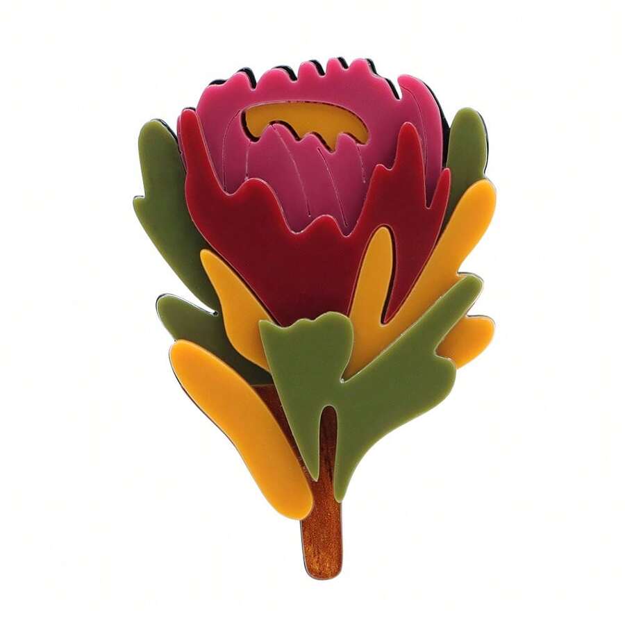Modische acryl Blume Brosche, personalisierte klassische Damen Kleidungsaccessoires
