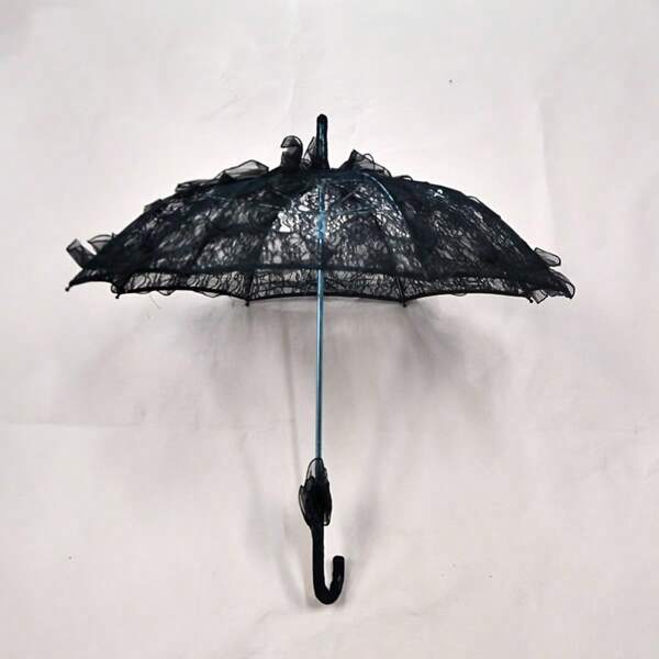 Conjunto de 2 peças de acessórios românticos para casamento, guarda-chuva e leque de renda, conjunto de artesanato para decoração de casamento ao ar livre, acessórios para cabine de fotos de festa