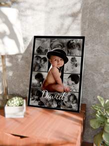 1pc Custom Photo Text Canvas Print Canvas Poster, Custom Name, Custom Text, Personalized Gift, New Baby Gift, Gift For Baby Girl, Gift For Baby Boy, New Parent Gift, Keepsake, Canvas Prints With Your Name On Custom Wall Art For Bedroom, Living Room, Wedding, Baby, Pet, Family, Love, Couple, Friend, Picture, Photo, Framed Wall Art,Christmas Gift,Best Friend,Family Gift,Birthday Gifts,Gift For Family/Friend Back To School