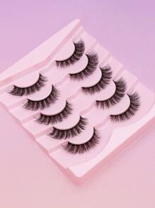 5 Pairs Of Natural False Eyelashes Fluffy And Soft 3D Mink Eyelashes Long Silky Eyelashesdaily Work Meetings Natural False Eyelashes Comfortable To Wear With Eyelashes Hand-Made Wing Elongated Natura Full False Eyelashes Free Eyelash Tweezers And Eyelash Brushes Flying Policewoman, Bride, Student Birthdays Are All Available