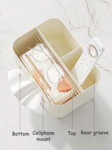 Cream Colored Tissue Box, Round Opening For Easy Tissue Pulling Without Ripping, Dual-Layer Storage, Small Footprint But Large Capacity, Thicker Material For Durability, Also Can Be Used As Phone Stand, Waterproof And Anti-Humidity For Bathroom Use, Multifunctional Storage, Suitable For Living Room, Bedside, Holding Remote Controls, Tissue Boxes