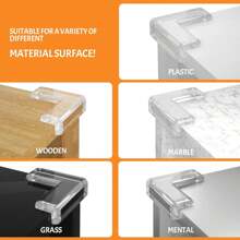 12 piezas Protectores de esquinas de seguridad, protectores de bordes de mesa transparentes, topes de esquinas de muebles, adhesivo fuerte, protegen a los bebés, protectores de esquinas transparentes para bebés, protectores de esquinas de muebles