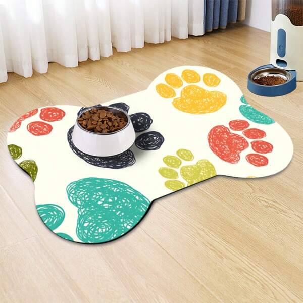 1 pezzo Tappetino per l'alimentazione degli animali domestici, tappetino assorbente per cibo di cani e gatti, tappetino impermeabile e a prova di perdite per animali domestici, senza macchie e facile da pulire, accessori per animali domestici, tappetino per pasti per animali adatto per bevitori sporchi e maleducati