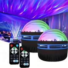 [Proyector Aurora] 2/1 Pieza Proyector de Luz Aurora - Proyector de Luces Boreales con Control Remoto - Proyector de Luz Nocturna Miniatura, Lámpara de Ambiente Adecuada para Dormitorio/Techo/Fiesta
