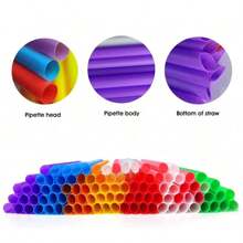 10/50/100/200 Pcs Colorful Plastic Straws, Multi-Color Drinking Straws, Long Coffee Straws, Cocktail Party Straws, Water Bottle Straws, Beverage Mixers, Straws Are Suitable For Home, Kitchen, Party, DIY Production