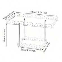 1pc Acrylic Transparent Cake Stand Display Set, Acrylic Dessert Table Showcase, Suitable For Birthday, Wedding, Baby Shower Party, Square Tray - Clear - View 17