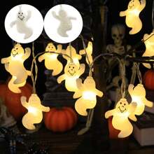 1 Peça Luzes de Corda LED de Fantasma Divertido, Luzes de Decoração de Atmosfera de Feriado Adequadas para Halloween, Natal, Casa Assombrada, Festas, Decoração de Casa de Feriado, Decoração de Halloween, Decoração de Casa, Decoração de Festa, Decoração de Halloween, Decoração de Quarto, Decoração de Jardim de Halloween para Presente Fada