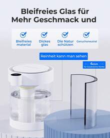 Waterdrop Glass Electric Water Filter Jug - WD-eD12W - View 3