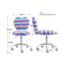 Chairus Faux Fur Study Desk Chair For Teenagers Height Adjustable Swivel Computer Chair Armless With Heart-Shaped Backrest Kids Chair - Purple - View 3