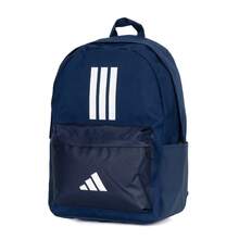 Adidas Bolsos casuales para hombres y mujeres CLSC BARS 3S, mochilas para estudiantes, para uso diario al aire libre, con correas acolchadas ajustables, bolso de viaje IS7041 - Azul oscuro/blanco - Ver 1