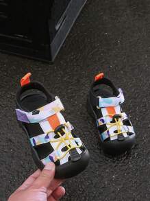 1 Pair Contrast Color New Kids Sports Shoes, Soft Sole Casual Sandals For Boys Girls Big Children