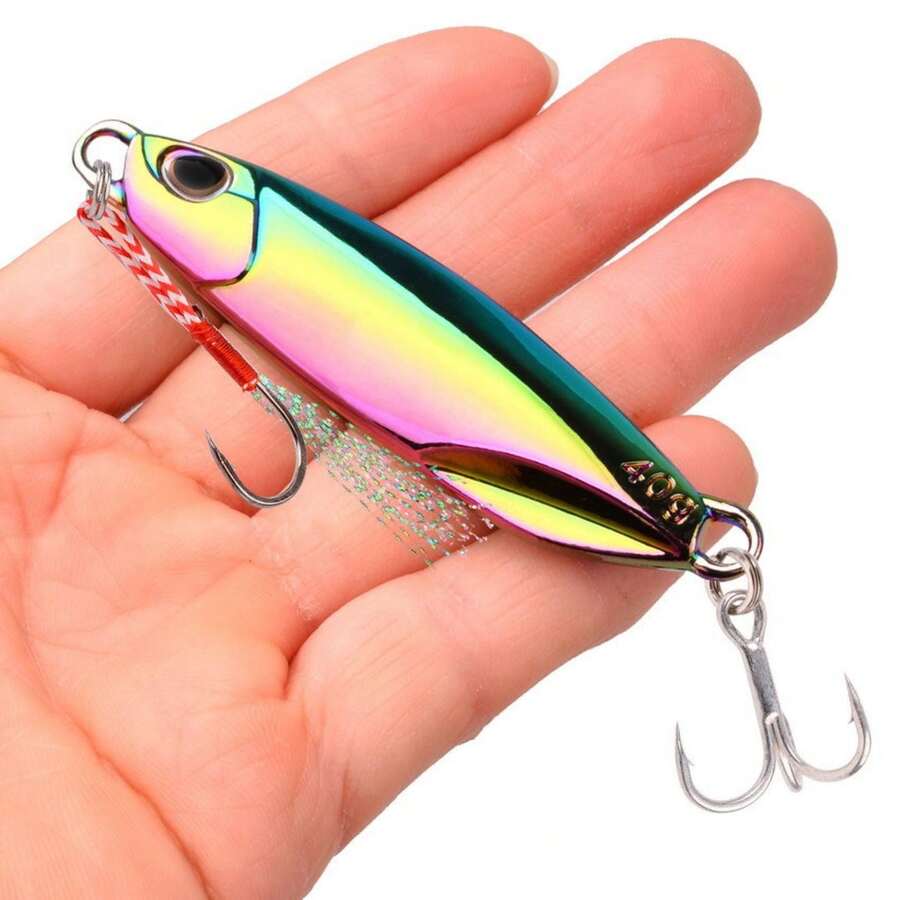 1pc Colorful Metal Spoon Lure With Hook - Electroplated For Freshwater And Saltwater Fishing - Available In 7g, 10g, 15g, 20g, 30g, And 40g Sizes - Essential Fishing Gear - Multicolor - View 1