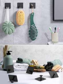 Stainless Steel Adhesive Hooks,Adhesive Hooks Heavy Duty Wall Hooks Waterproof Stainless Steel Hooks For Hanging Coat,Clothes Hooks,Plant Shooks,Gardening Tools Hooks,Kitchenware ,Pans Hooks,Pots Hooks,Utensils Hooks,Spoons Hooks Back To School - Multicolor - View 7