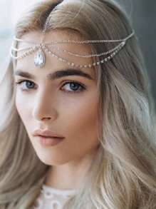 1pc Elegant Bohemian Beaded Hair Chain Accessory, Hair Accessories, Head Chain, Head Pieces Jewelry