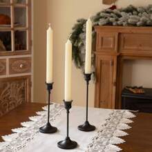 3 PiecesBlack Flared Candle Holders, Festive Decor For Weddings And Parties