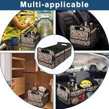 New  Car Trunk Organzier For Suv,Car Organziers And Storage With 6 Big Pocket For Women/Men 50L Waterproof Polyester Trunk Organzier For Minivan/Truck(Medium,Leopard Print) - Leopard print - 查看 6