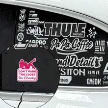 幽默“别停得太近，我胖乎乎的”汽车贴花贴纸 - 粉色幻想主题 PVC 乙烯基，自粘式半哑光饰面，适用于汽车、窗户、镜子、木材、塑料、玻璃、金属和陶瓷表面，汽车贴纸，学校用品，返校