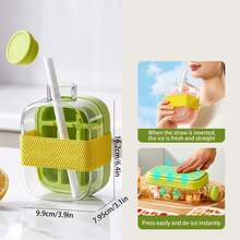 1 件免接触式冰格，高美感冰格模具带吸管杯，多功能创意冷冻制冰机，塑料冰箱冰格，水瓶