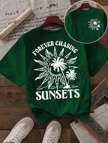 女士休闲短袖圆领 T 恤