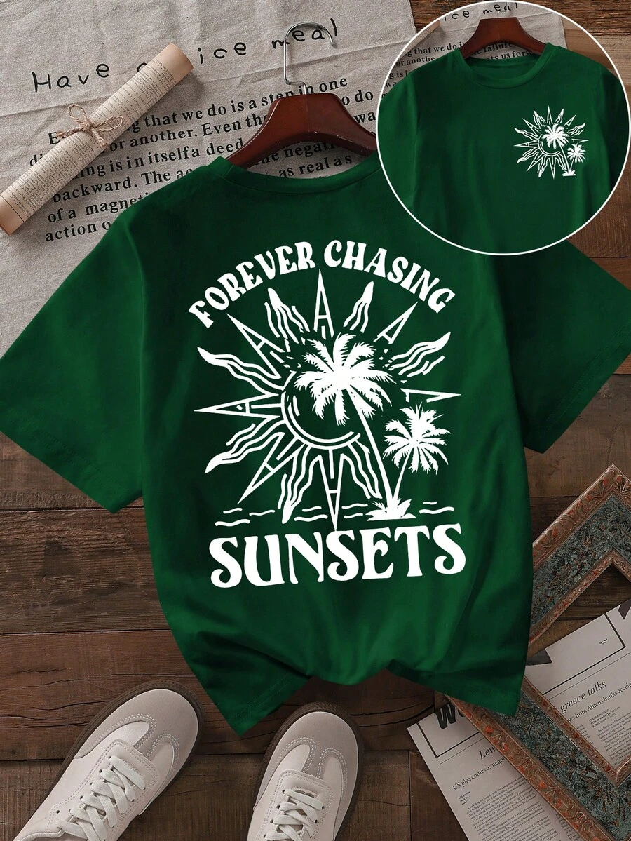 女士休闲短袖圆领 T 恤