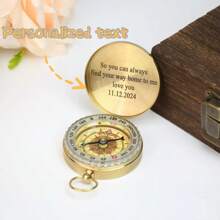 1pc Personalized Compass, Luminous Compass, Gift For Him, Anniversary Gift For Boyfriend, Long Distance Gift, Valentine's Day Gift, Engraved Compass, Personalized Engraved Brass Compass | Custom Compass Gift For Work, Gift For Friend Or Him/Her | Anniversary Birthday Wedding Gift